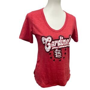 MLB Campus Lifestyle Womens Medium St Louis Baseball Cardinals Cotton Blend Tee